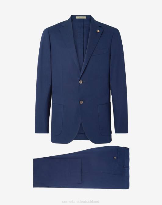 Anzug aus Bio-Baumwollstretch Corneliani Männer 8RL015 klassisches Blau Kleidung
