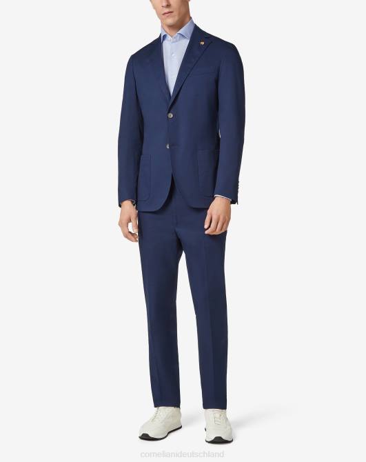 Anzug aus Bio-Baumwollstretch Corneliani Männer 8RL015 klassisches Blau Kleidung