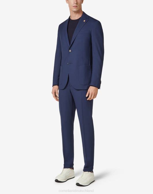 Anzug aus Bio-Woll-Canvas Corneliani Männer 8RL01 Navy blau Kleidung