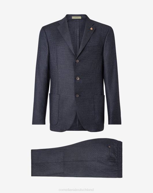Anzug aus Lyocell-Wolle und Stretch-Kaschmir Corneliani Männer 8RL025 Blau Kleidung