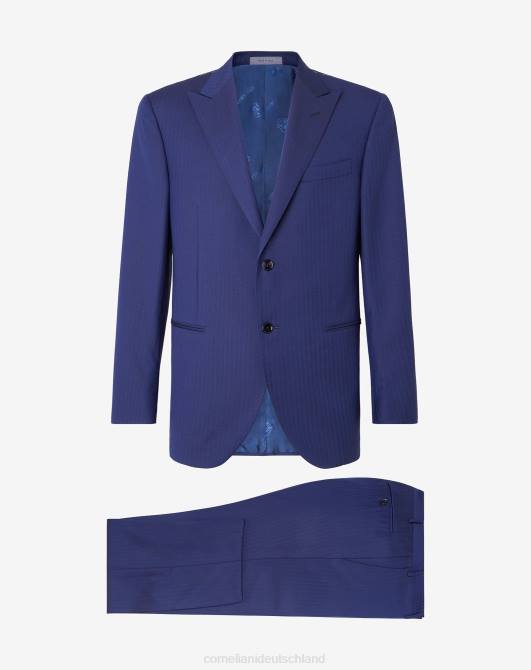 Anzug aus Wolltwill S130s Corneliani Männer 8RL010 Navy blau Kleidung