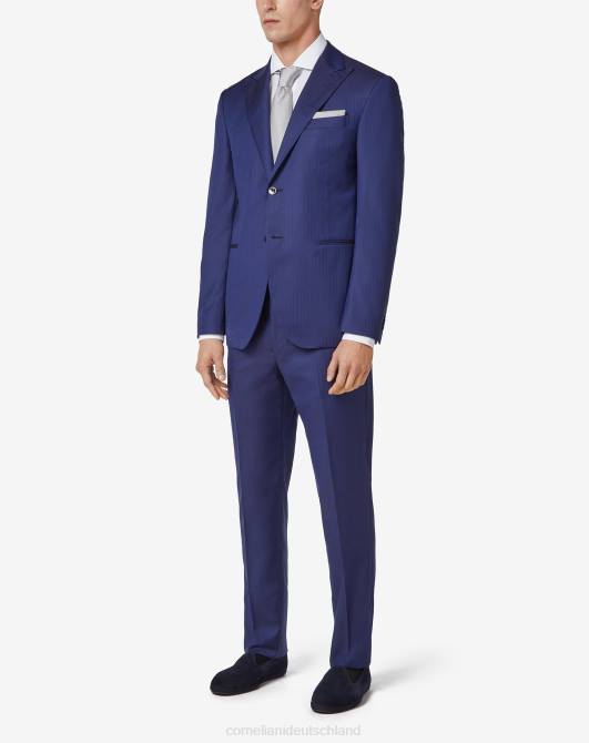 Anzug aus Wolltwill S130s Corneliani Männer 8RL010 Navy blau Kleidung
