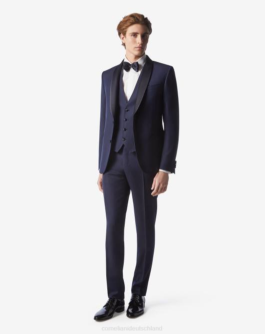 S120-Smoking aus Wollzobel Corneliani Männer 8RL017 Navy blau Kleidung