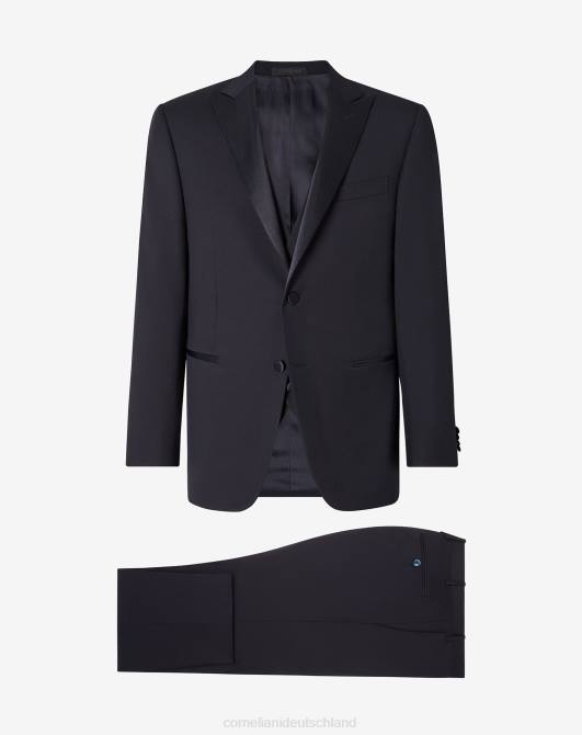 S130-Smoking aus Wolltwill Corneliani Männer 8RL022 Navy blau Kleidung