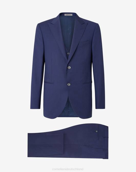 S130s Wollwestenanzug Corneliani Männer 8RL012 klassisches Blau Kleidung
