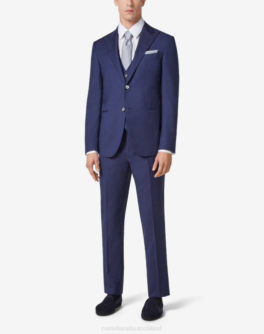 S130s Wollwestenanzug Corneliani Männer 8RL012 klassisches Blau Kleidung