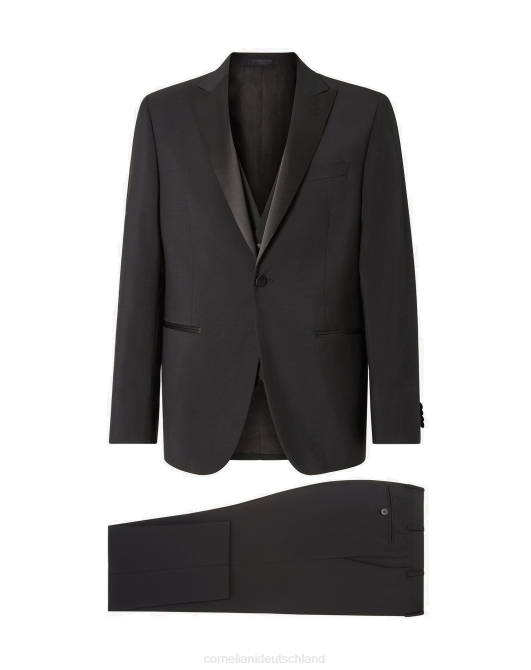 Smoking aus Wolle und Mohair Corneliani Männer 8RL019 Schwarz Kleidung