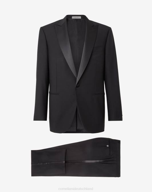 Smokinganzug aus reiner Wolle Corneliani Männer 8RL021 Schwarz Kleidung