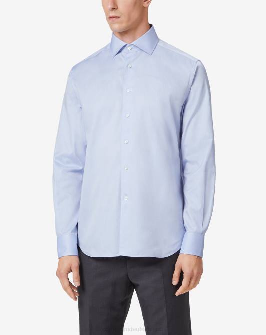 Baumwoll-Oxford-Hemd Corneliani Männer 8RL0210 Himmelblau Kleidung
