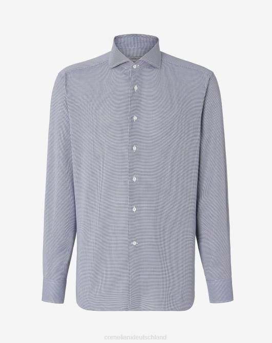 Baumwollhemd mit Hahnentrittmuster Corneliani Männer 8RL0235 hellblau Kleidung