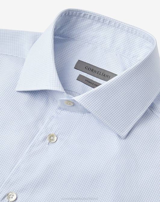 Baumwollhemd mit Mikrokaromuster Corneliani Männer 8RL0204 hellblau Kleidung