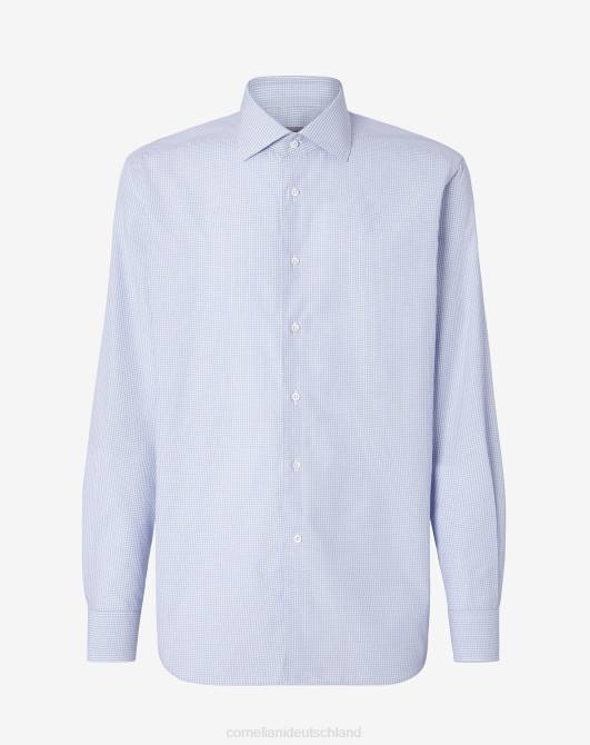 Baumwollhemd mit Mikrokaromuster Corneliani Männer 8RL0236 hellblau Kleidung