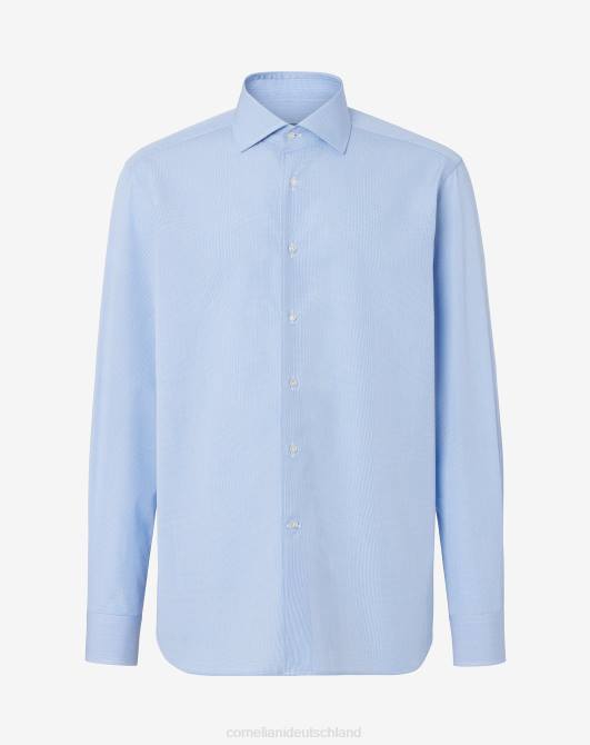 Baumwollhemd mit Mikrostreifen Corneliani Männer 8RL0178 hellblau Kleidung