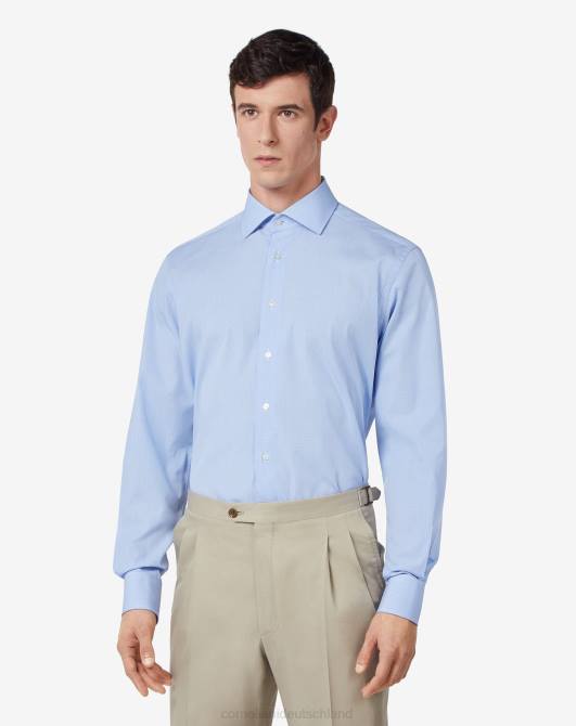 Baumwollhemd mit Mikrostreifen Corneliani Männer 8RL0178 hellblau Kleidung
