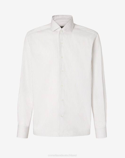 Baumwollhemd mit Mikrostreifen Corneliani Männer 8RL0228 perlgrau Kleidung