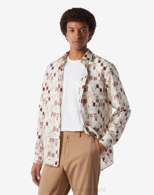 Bedrucktes Seidenhemd Corneliani Männer 8RL0223 Bordeaux Kleidung
