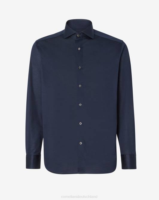 Hemd aus Baumwolljersey Corneliani Männer 8RL0238 Blau Kleidung