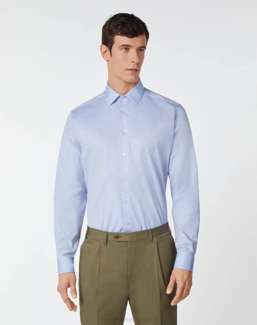 Hemd aus Baumwollpopeline Corneliani Männer 8RL0190 hellblau Kleidung