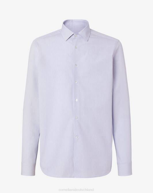Hemd aus Baumwollpopeline mit Mikrostreifen Corneliani Männer 8RL0176 lila Kleidung