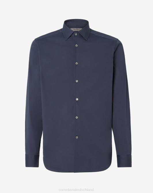 Hemd aus Baumwollstretch Corneliani Männer 8RL0237 Blau Kleidung