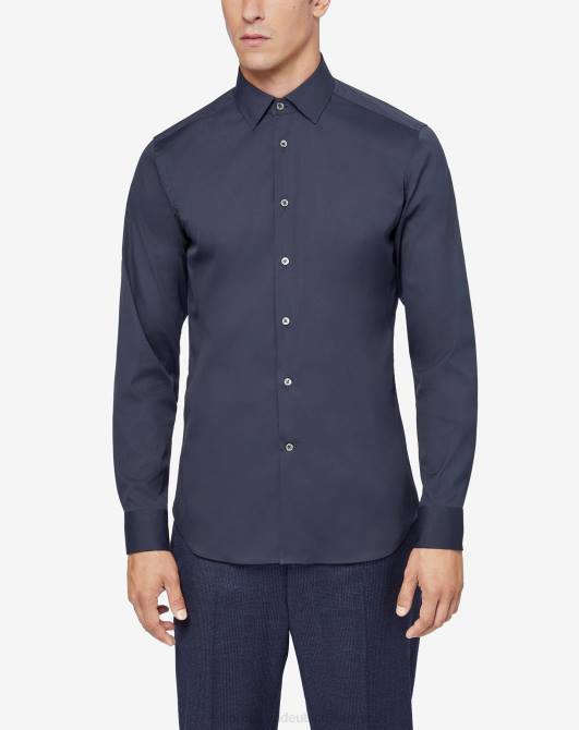 Hemd aus Baumwollstretch Corneliani Männer 8RL0237 Blau Kleidung