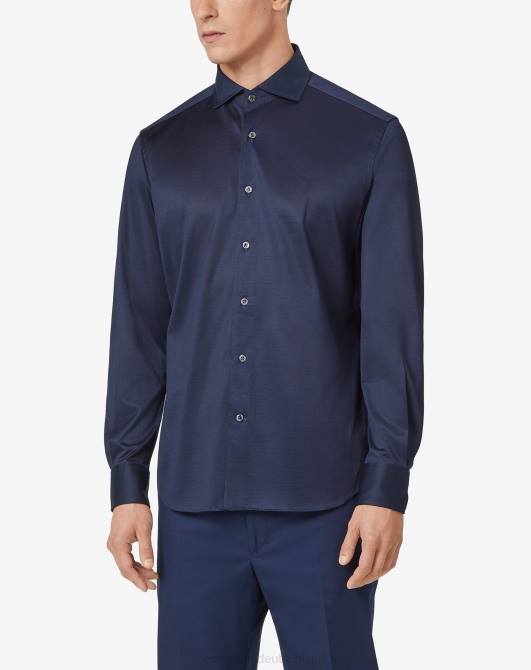 Hemd aus Jersey-Baumwolle Corneliani Männer 8RL033 Blau Kleidung