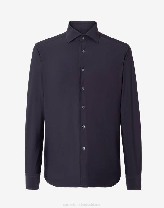 Hemd aus Traveltech-Stoff Corneliani Männer 8RL0218 Blau Kleidung
