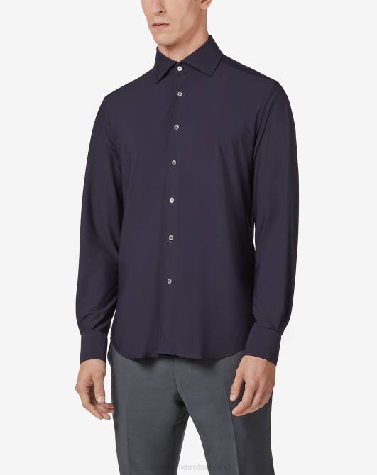 Hemd aus Traveltech-Stoff Corneliani Männer 8RL0218 Blau Kleidung