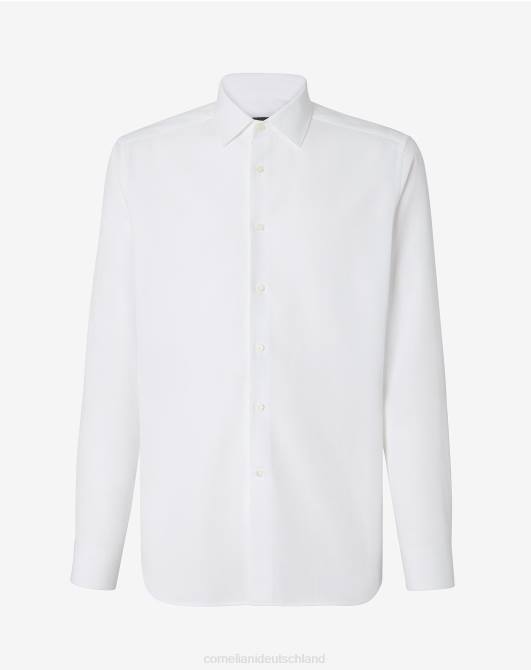 Hemd aus optisch weißer Wabenbaumwolle Corneliani Männer 8RL0203 optisches Weiß Kleidung