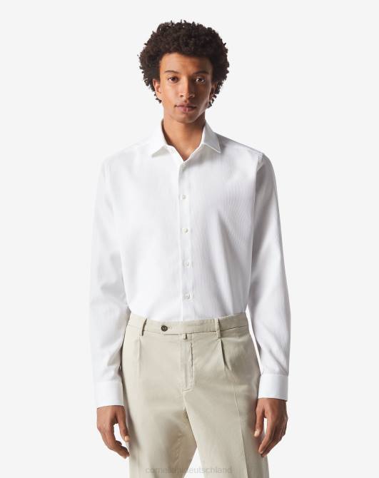 Hemd aus optisch weißer Wabenbaumwolle Corneliani Männer 8RL0203 optisches Weiß Kleidung