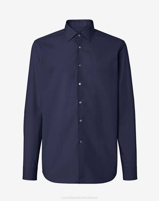 Hemd aus reiner Baumwollpopeline Corneliani Männer 8RL0181 Blau Kleidung