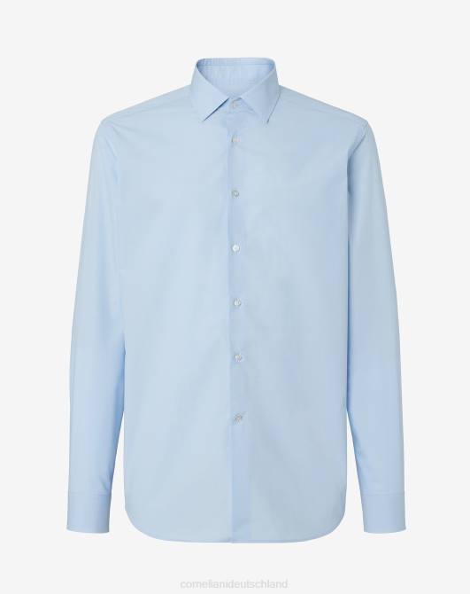 Hemd aus reiner Baumwollpopeline Corneliani Männer 8RL0182 hellblau Kleidung
