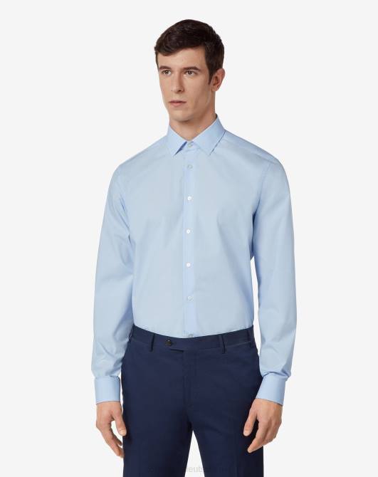 Hemd aus reiner Baumwollpopeline Corneliani Männer 8RL0182 hellblau Kleidung