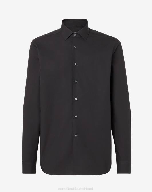 Hemd aus reiner Baumwollpopeline Corneliani Männer 8RL0183 Schwarz Kleidung