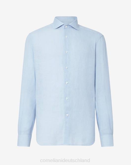 Kreis-Hanf-Shirt Corneliani Männer 8RL0208 hellblau Kleidung
