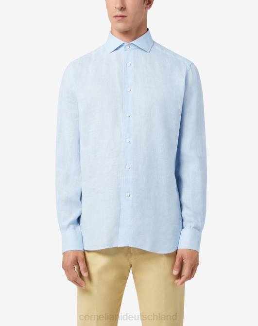 Kreis-Hanf-Shirt Corneliani Männer 8RL0208 hellblau Kleidung