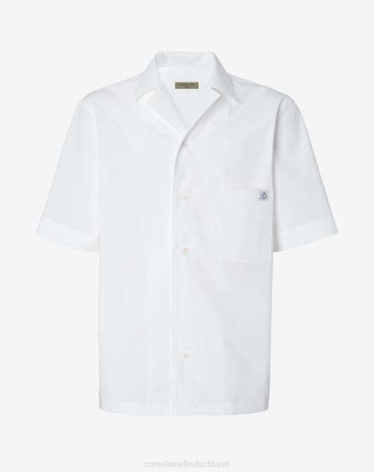 Kurzarmhemd aus Bio-Baumwolle Corneliani Männer 8RL0215 Weiß Kleidung