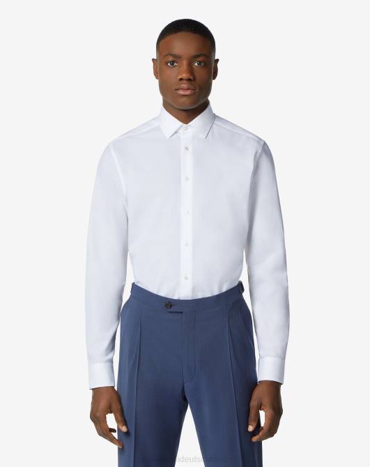 Optisch weißes Hemd aus Baumwollpopeline Corneliani Männer 8RL0193 optisches Weiß Kleidung