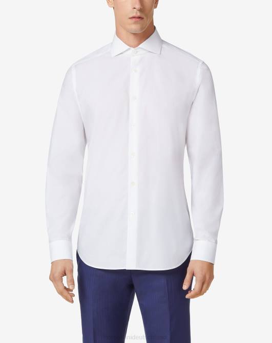 Optisch weißes Hemd aus reiner Baumwolle Corneliani Männer 8RL0207 optisches Weiß Kleidung
