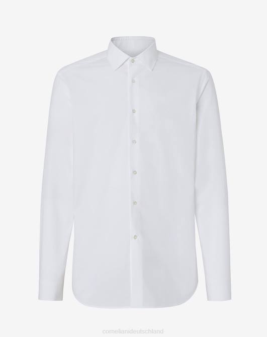 Optisch weißes Popeline-Hemd aus reiner Baumwolle Corneliani Männer 8RL0179 optisches Weiß Kleidung