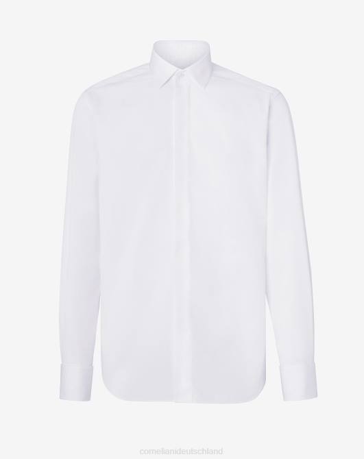 Optisch weißes Smoking-Baumwollhemd Corneliani Männer 8RL027 optisches Weiß Kleidung