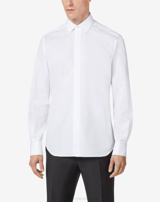 Optisch weißes Smoking-Baumwollhemd Corneliani Männer 8RL027 optisches Weiß Kleidung
