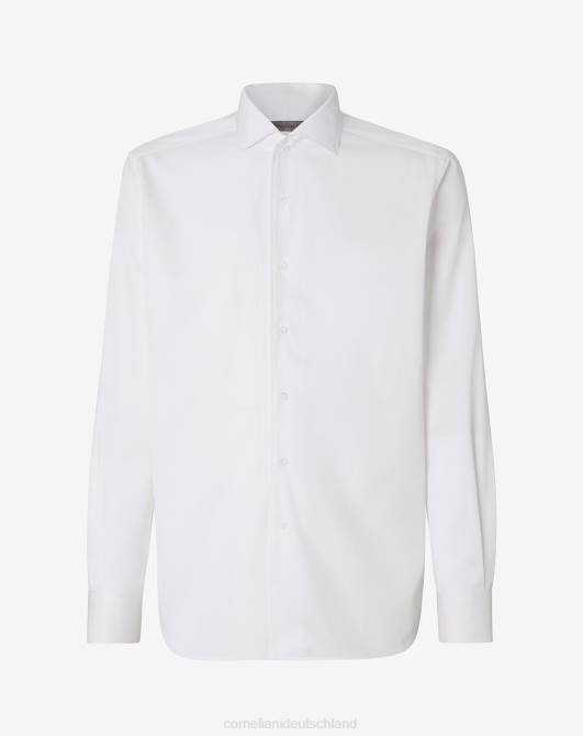 Optisches Twill-Baumwollhemd in Weiß Corneliani Männer 8RL0187 optisches Weiß Kleidung