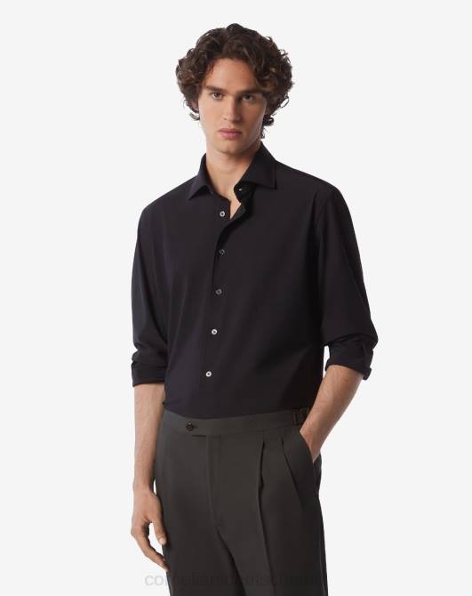 Reise-Techshirt Corneliani Männer 8RL0231 Schwarz Kleidung