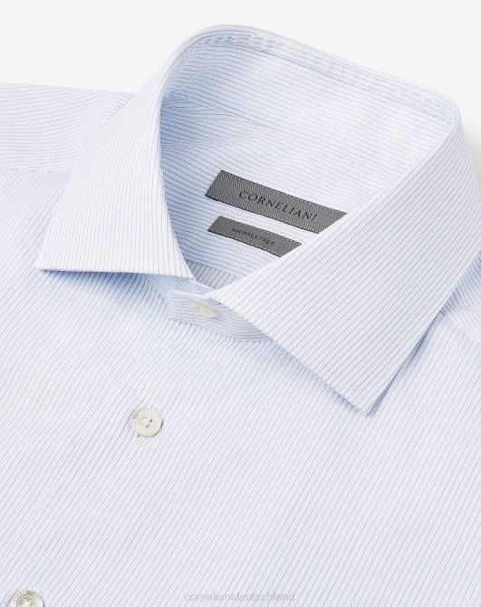 gestreiftes Baumwollhemd Corneliani Männer 8RL0205 hellblau Kleidung