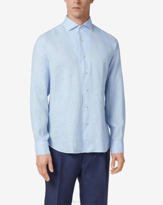 gewaschenes Hanfhemd Corneliani Männer 8RL0198 hellblau Kleidung