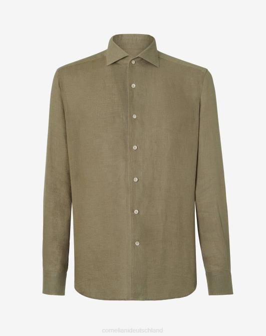 gewaschenes Hanfhemd Corneliani Männer 8RL0199 Armeegrün Kleidung