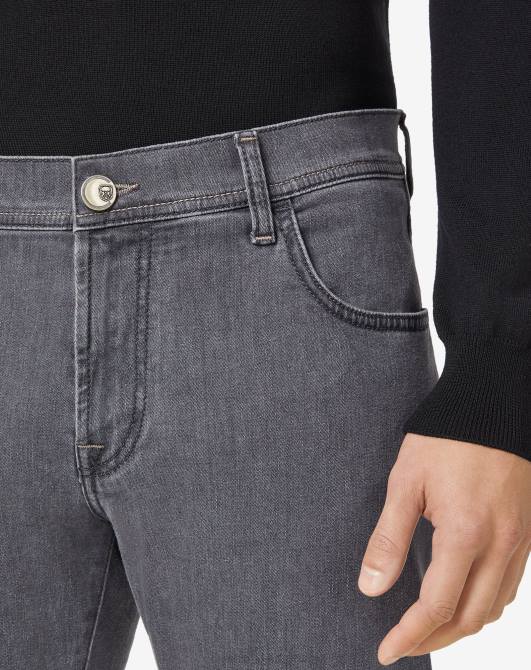 5-Pocket-Hose aus Stretch-Denim Corneliani Männer 8RL0368 grau Kleidung