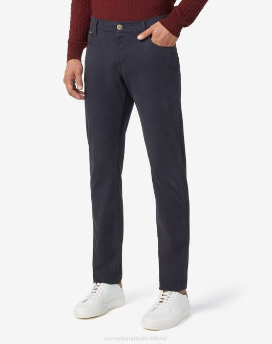 5-Pocket-Hose aus Stretch-Gabardine in Marineblau Corneliani Männer 8RL0370 Navy blau Kleidung