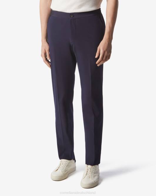 Chinohose aus Sensilk-Stoff Corneliani Männer 8RL0335 Navy blau Kleidung